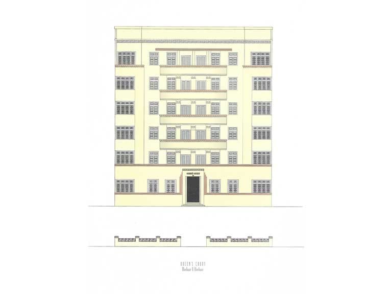 Queens Court, Source: Deco on the Oval – A Portfolio of facades and Details, Sir J.J. College of Architecture (2015)