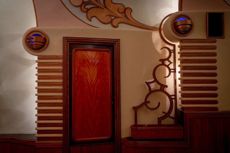 Namjoshi's lighting dreamscapes with concealed bulbs at Academia, the private theatre at Liberty Cinema, Mumbai. Photo Courtesy: Hemant Chaturvedi